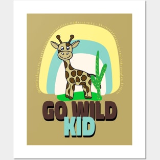 BABY Giraffe Art Go Wild Kid Giraffe Lover Posters and Art